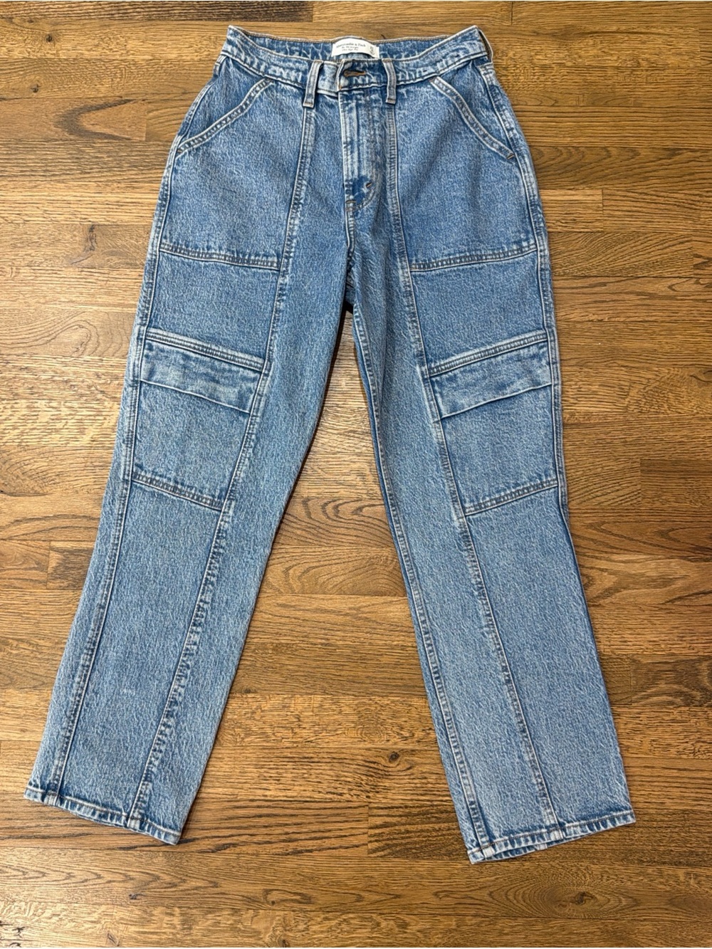 Women’s Super Cute Abercrombie Curve Love Blue Denim Carpenter Jeans